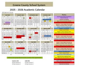 greene county school calendar 25-26 ga