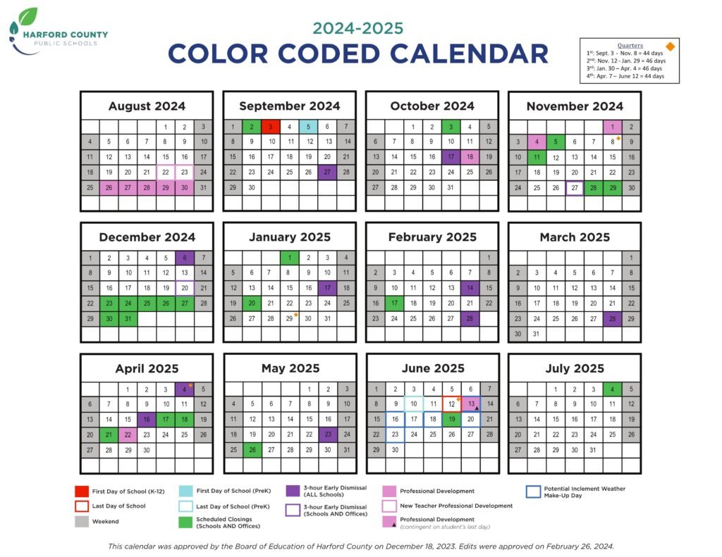Harford County ct schools calendar 24-25