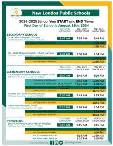 New london public schools ct calendar 24-25