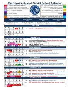 Brandywine district school calendar 24-25