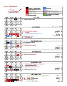 Colonial School District DE Calendar 25-26 [PDF]