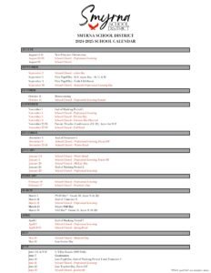 smyrna schools district calendar 24-25