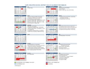 Cape Henlopen School district calendar 24-25