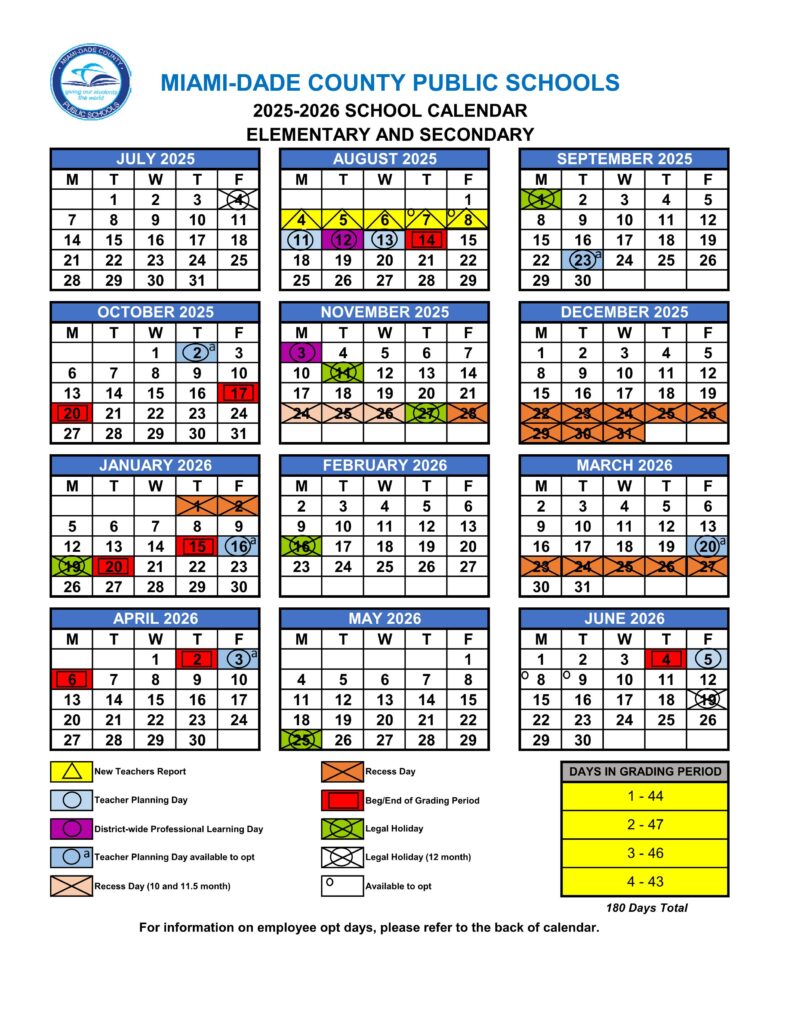 Miami dade county schools calendar 25 26 pdf educounty