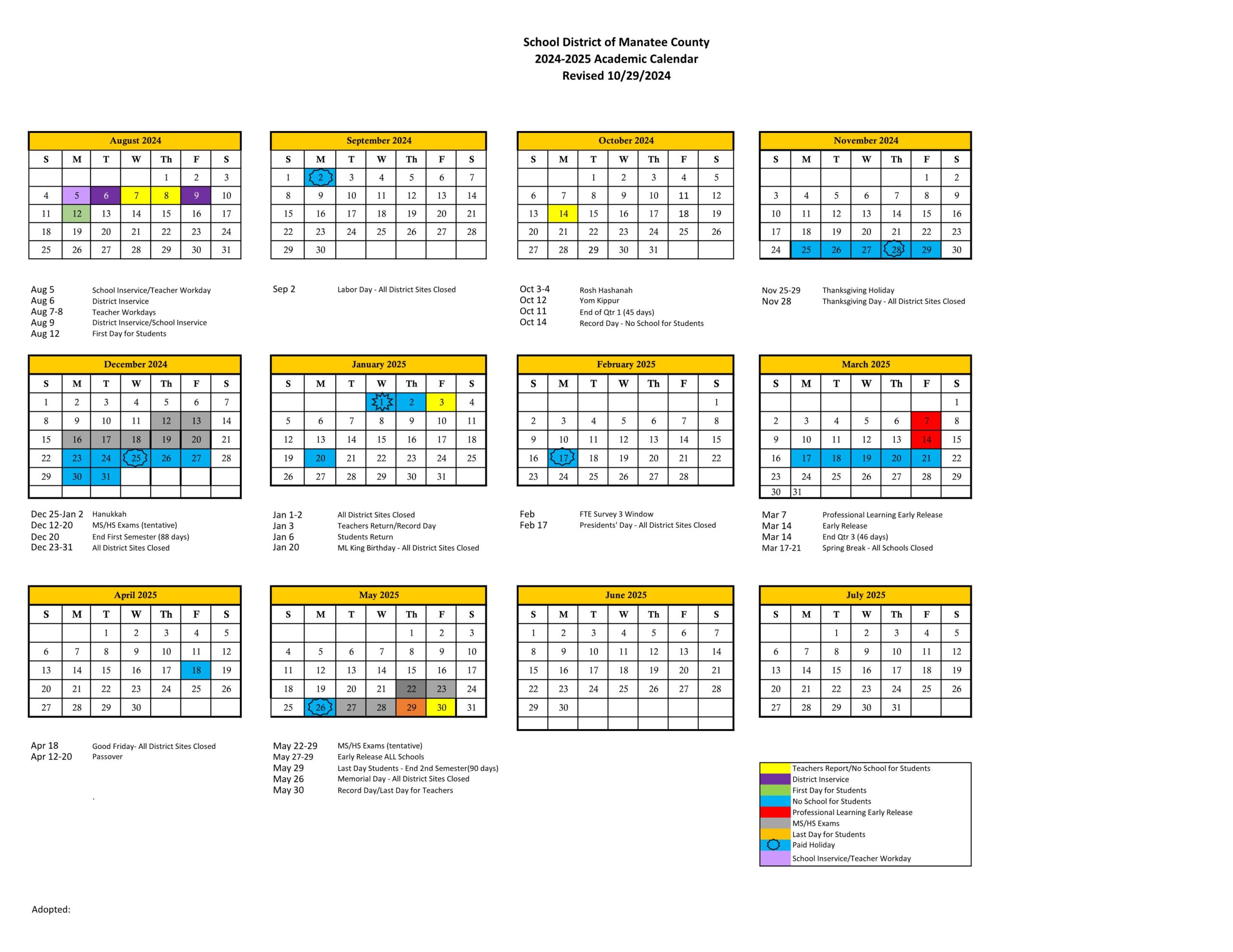 Manatee County FL Schools Calendar 2526 [PDF] EduCounty