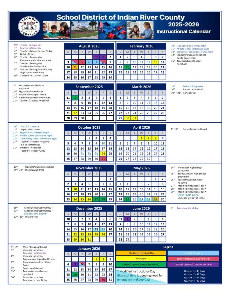 Indian river county schools calendar 25-26