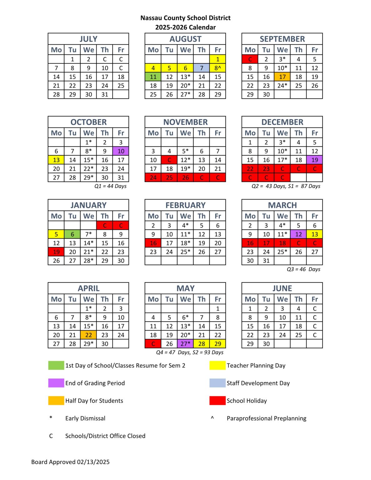 Nassau County FL Schools Calendar 2526 [PDF] EduCounty