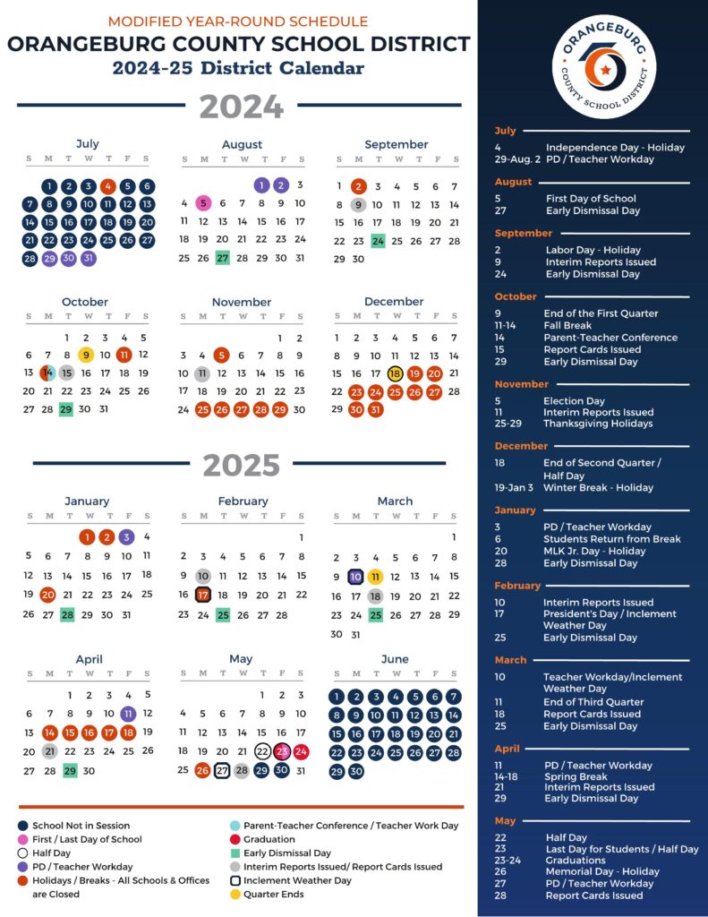 Orangeburg OCSD Schools Calendar 2425 [PDF] EduCounty