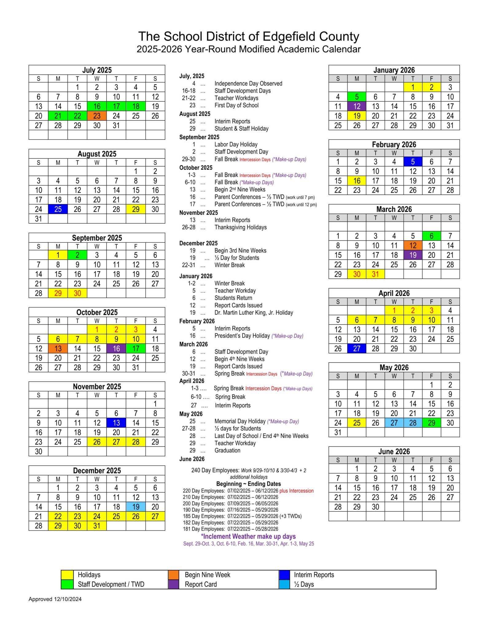 Edgefield County SC Schools Calendar 25 26 PDF EduCounty Edgefield County SC Schools Calendar 25 26 PDF EduCounty