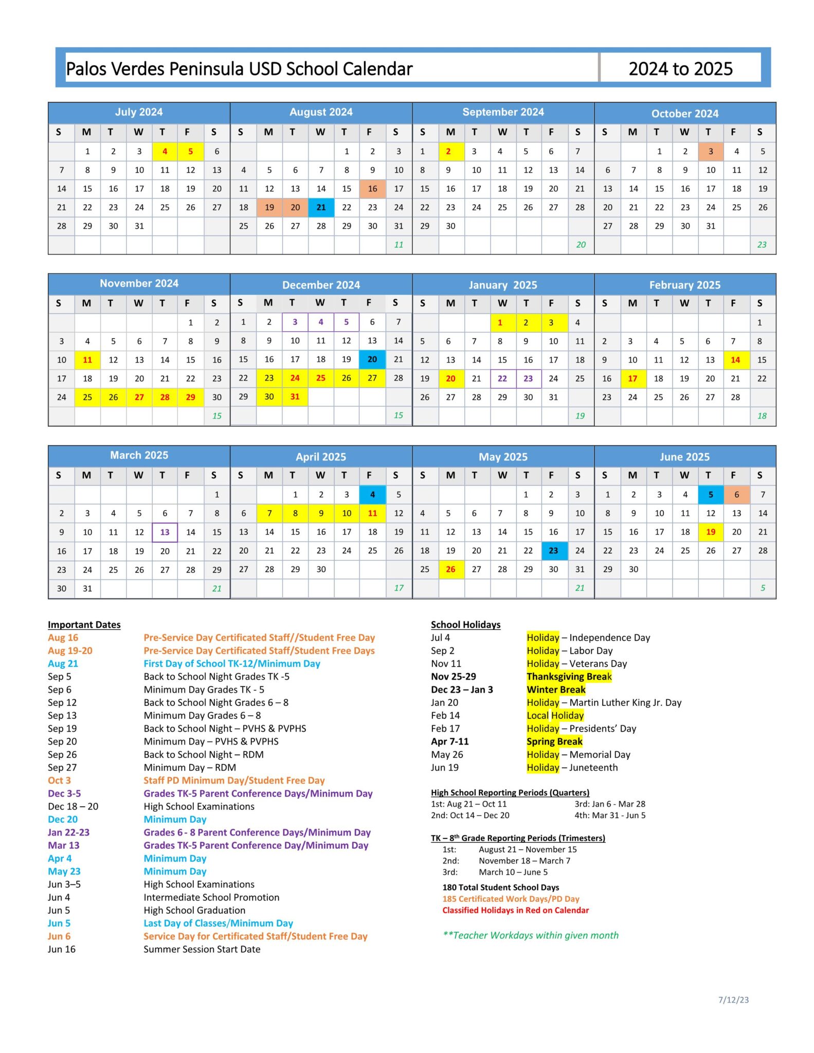 Palos Verdes Peninsula Unified PVPUSD Calendar 24 25 EduCounty Palos Verdes Peninsula Unified PVPUSD Calendar 24 25 EduCounty