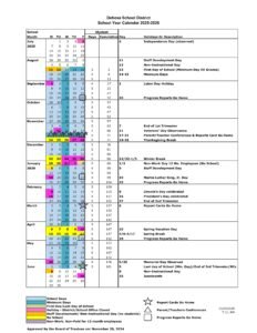Dehesa School District calendar 25-26