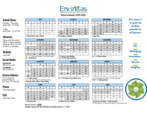 Encinitas Union School District Calendar 25-26