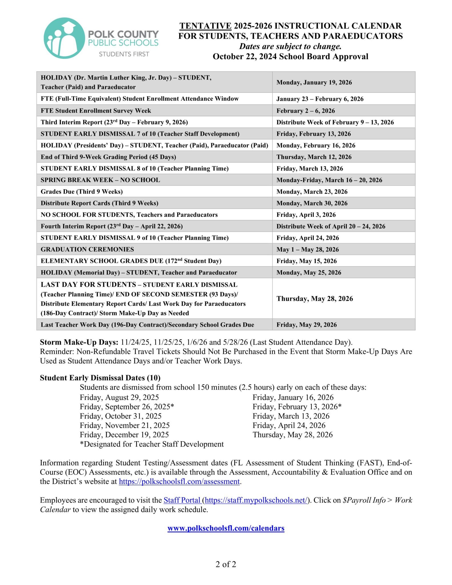 Polk County fl Schools Calendar 25 26 PDF EduCounty Polk County fl Schools Calendar 25 26 PDF EduCounty