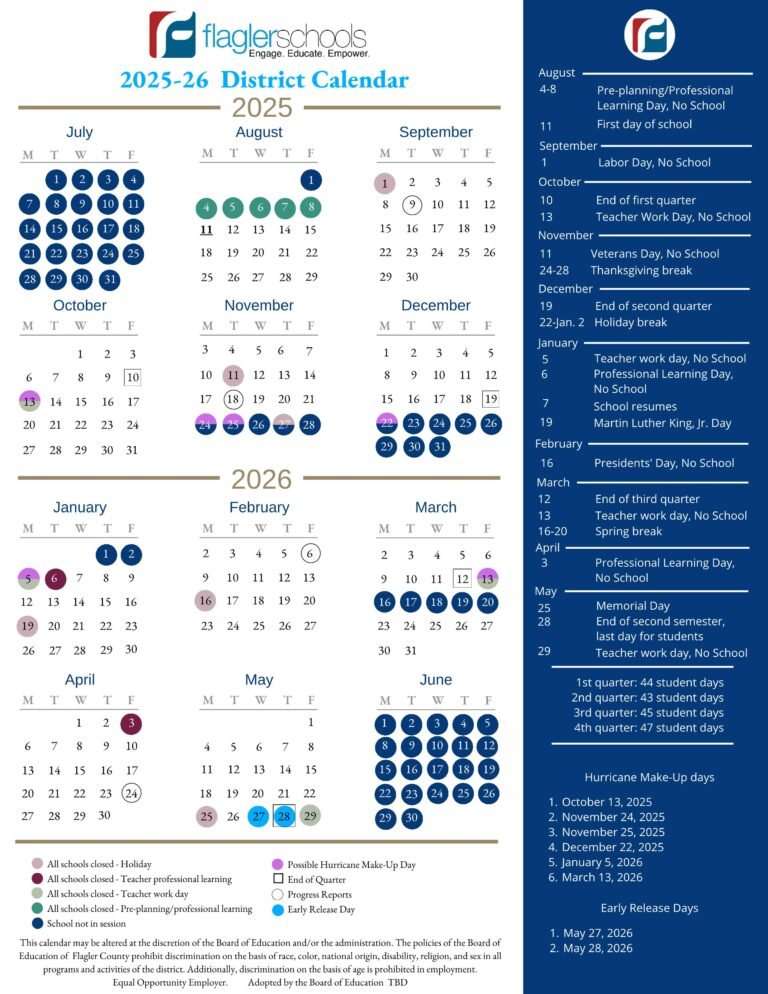 Flagler County Schools Calendar 25 26 PDF EduCounty Flagler County Schools Calendar 25 26 PDF EduCounty