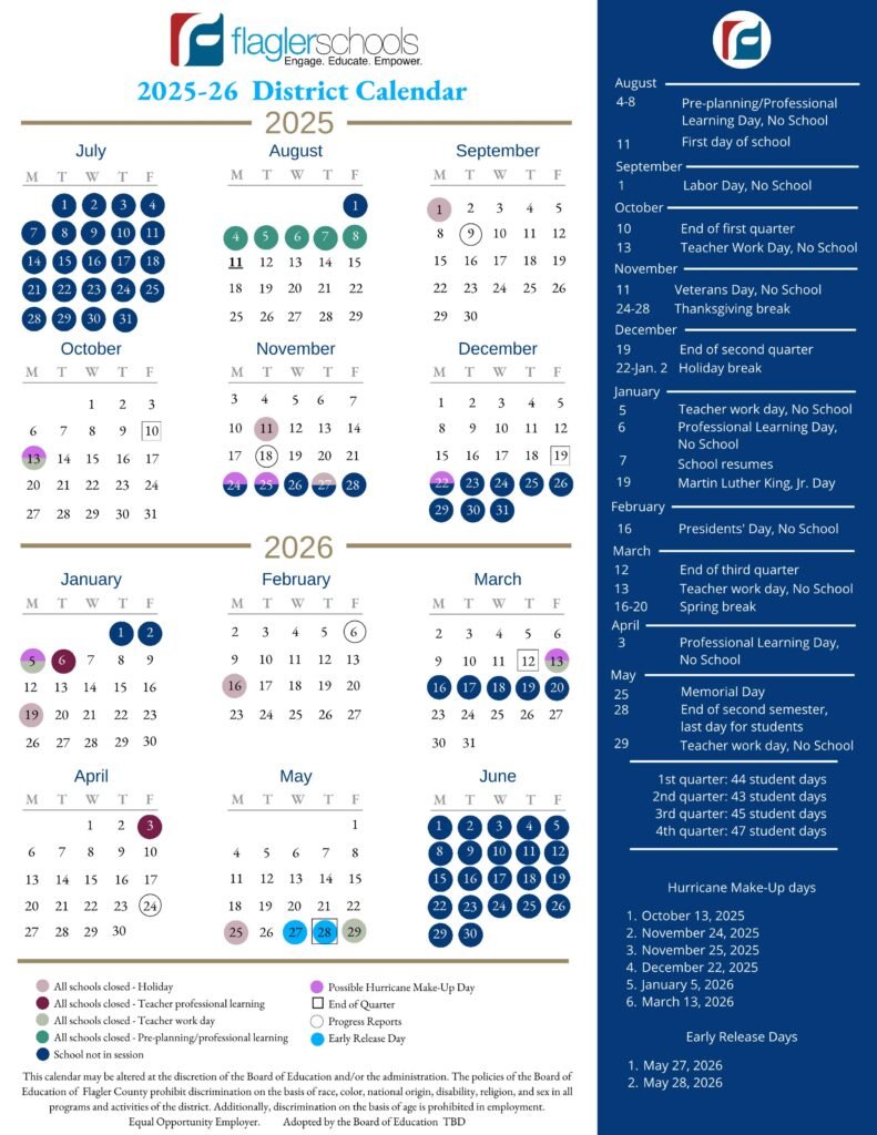 Flagler County Schools Calendar 25 26 PDF EduCounty Flagler County Schools Calendar 25 26 PDF EduCounty