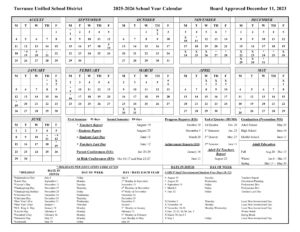 Torrance Unified School Calendar 25 26 PDF EduCounty