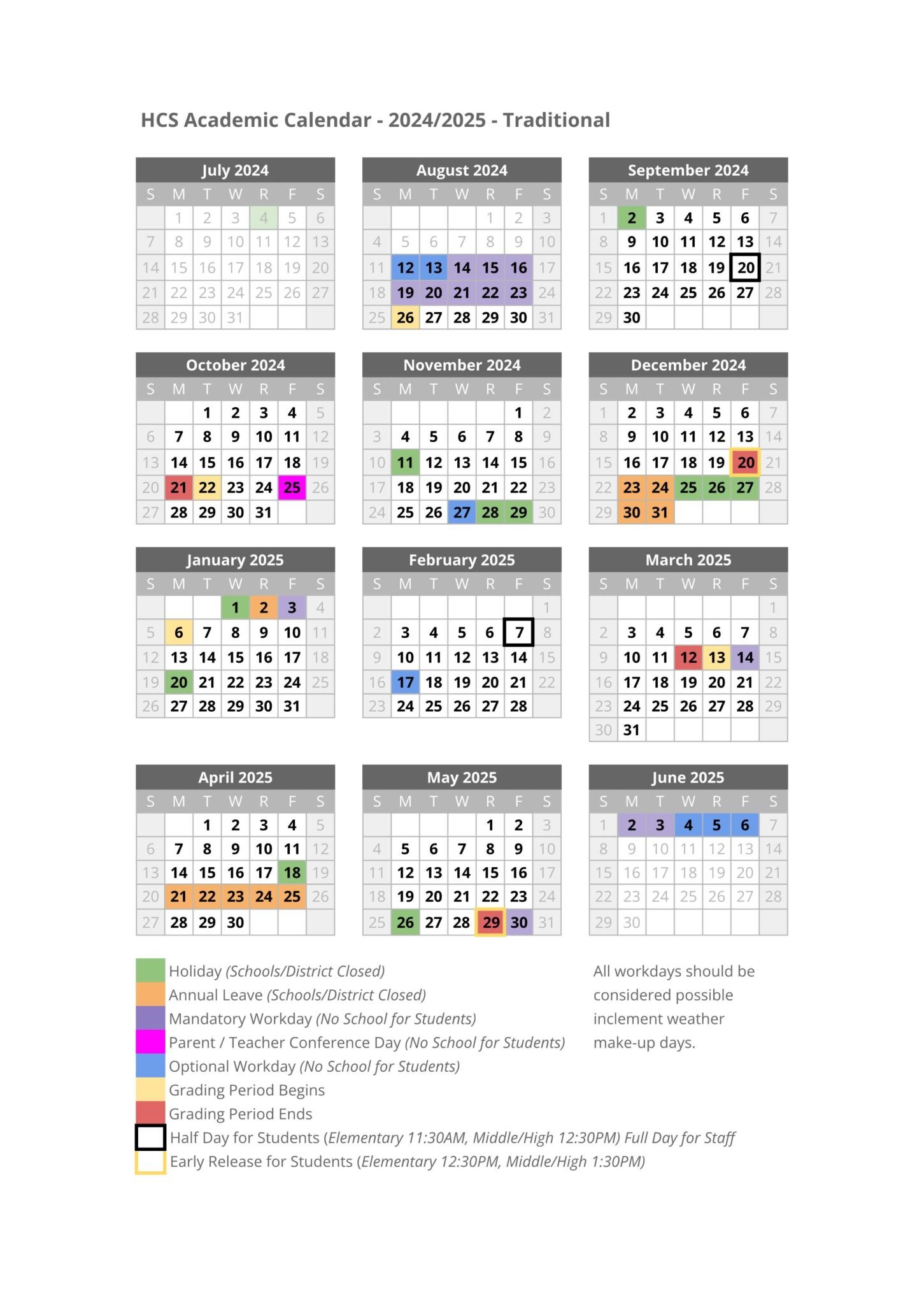 Hoke County Schools Calendar 24 25 PDF EduCounty