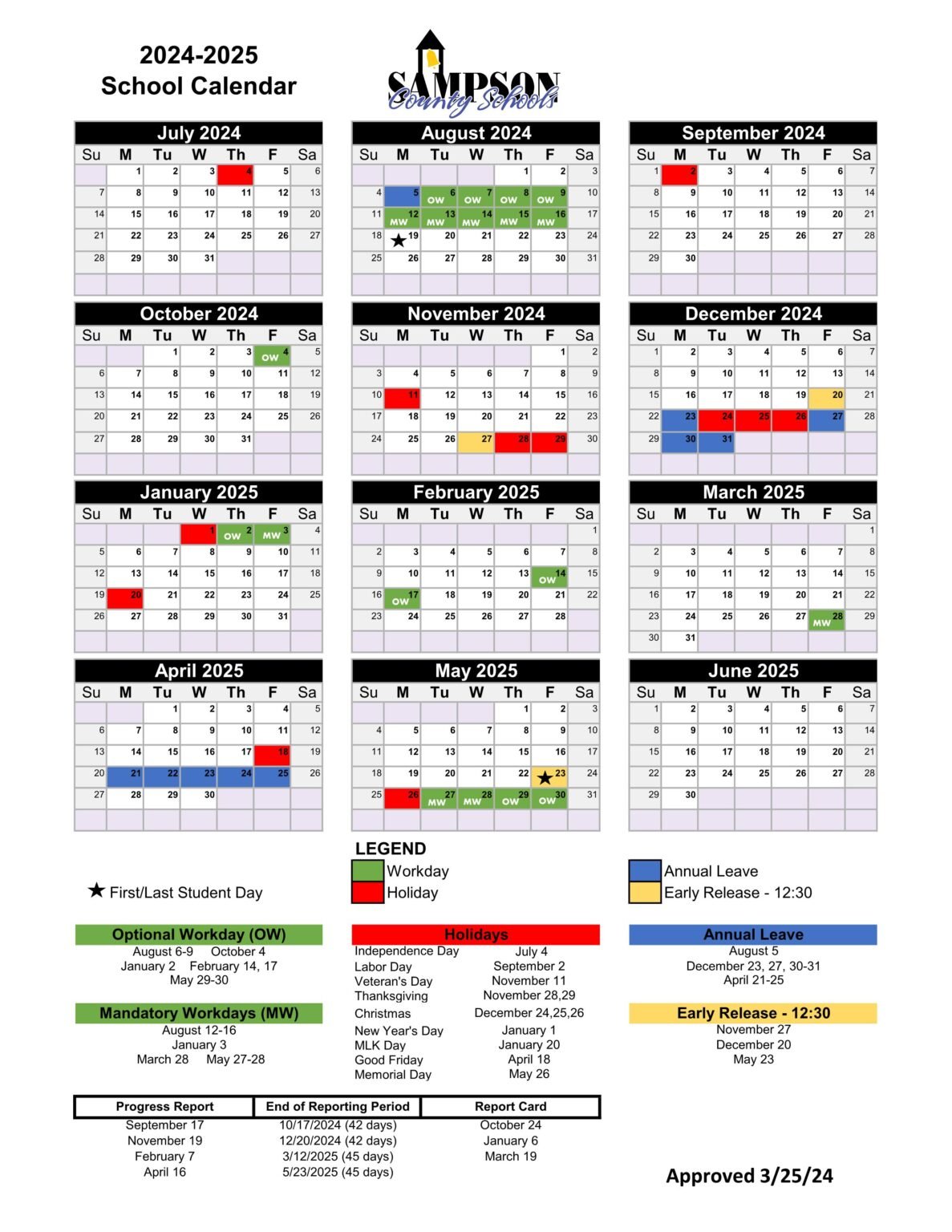 Sampson County Schools Calendar 24 25 PDF EduCounty Sampson County Schools Calendar 24 25 PDF EduCounty