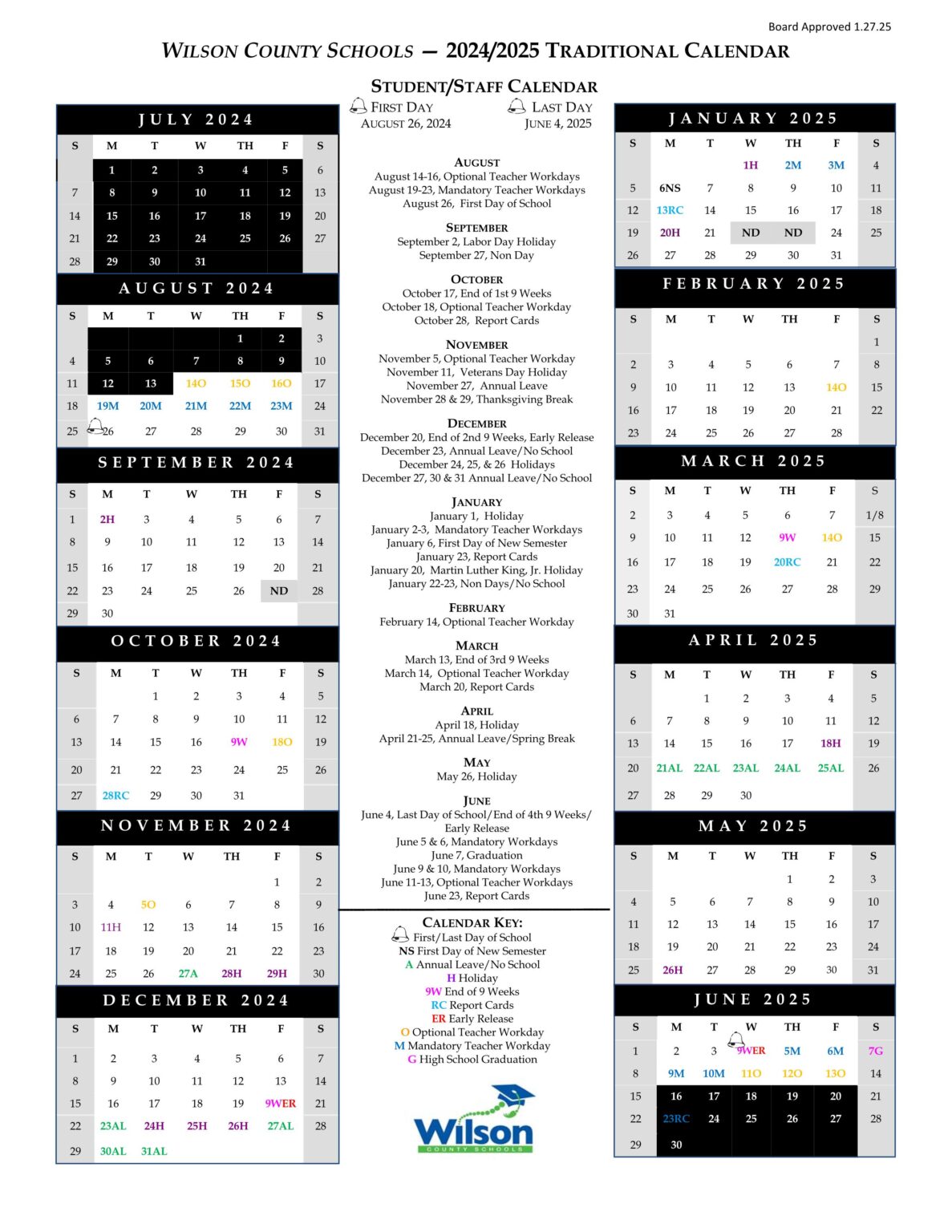 Wilson County NC Schools Calendar 2425[PDF] EduCounty