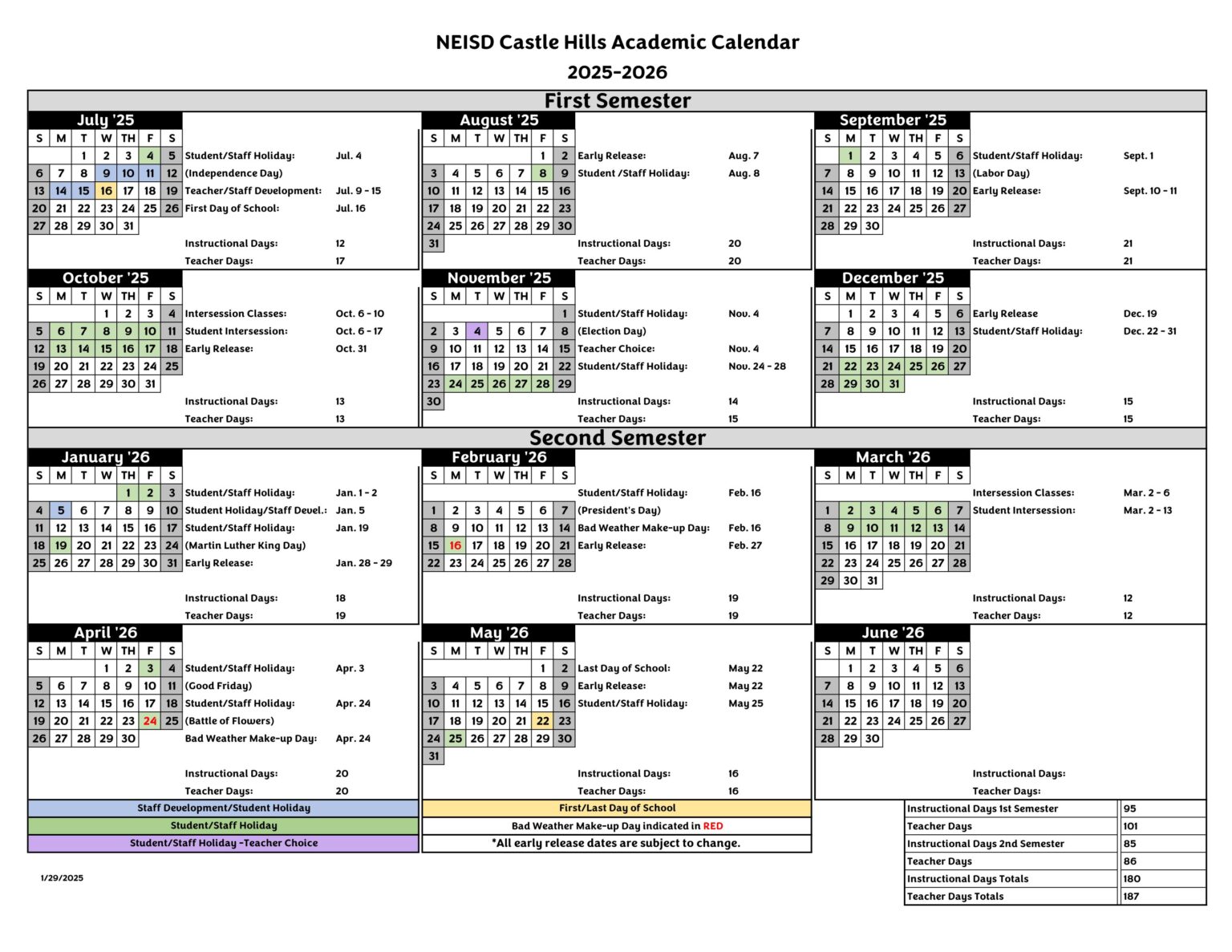 North East NEISD School Calendars 2526 [PDF] EduCounty