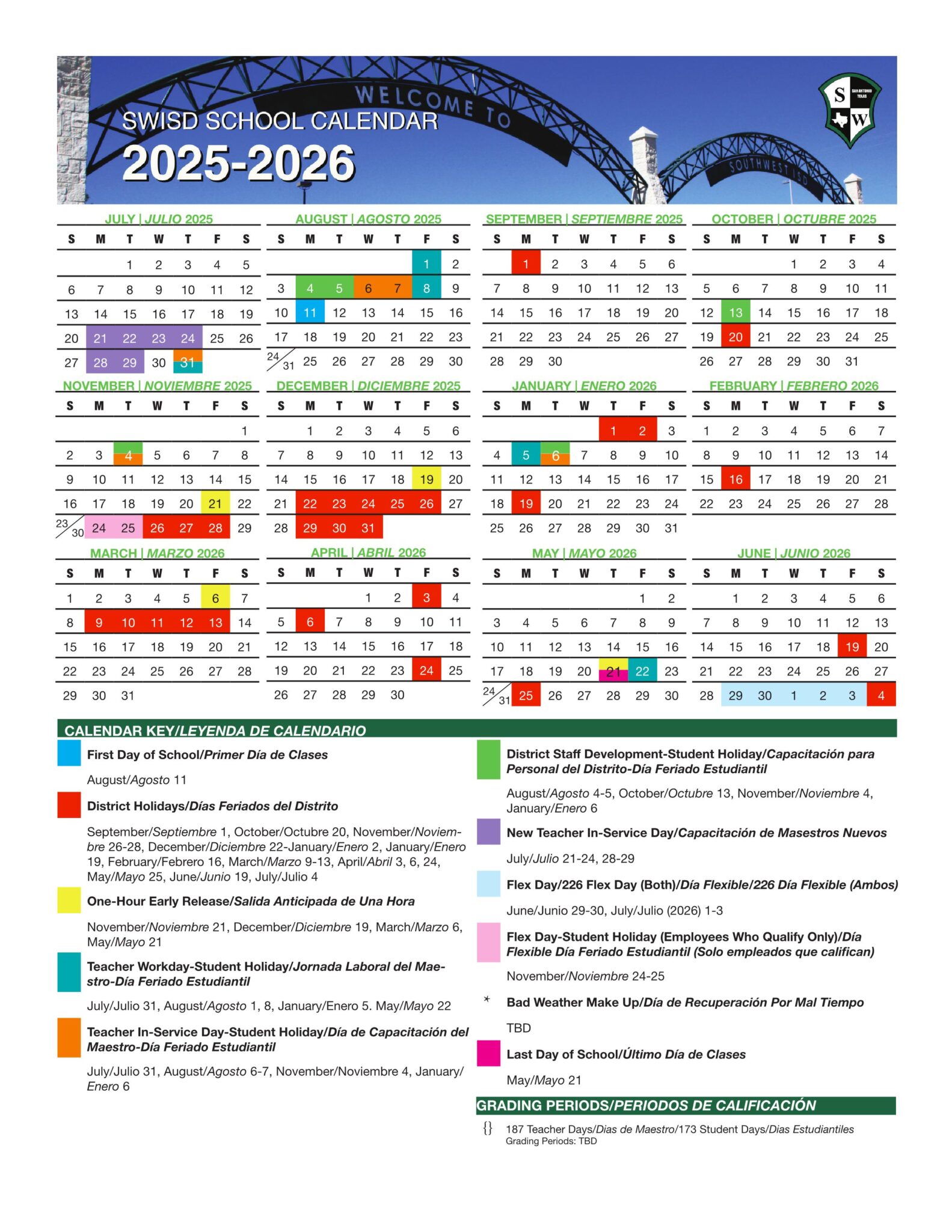 Southwest ISD School Calendar 25-26 [PDF] - EduCounty