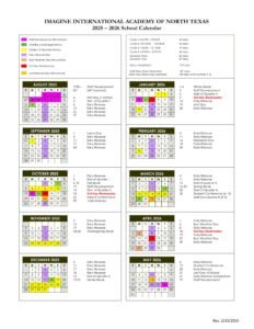 Imagine International Academy of North Texas Calendar 25-26