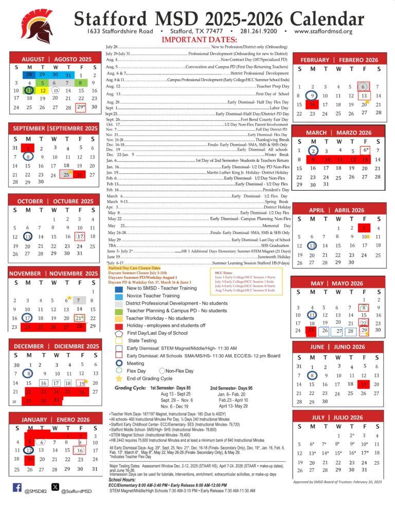 Stafford SMSD School Calendar 2526 [PDF] EduCounty