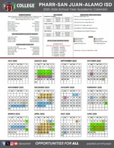 PHARR-SAN JUAN-ALAMO ISD psja calendar 25-26