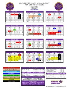 GRANGER ISD SCHOOL CALENDAR 25-26