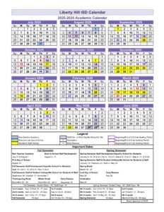 LIBERTY HILL ISD SCHOOL CALENDAR 25-26