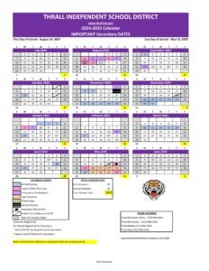 THRALL ELEMENTART SCHOOL CALENDAR 24-25
