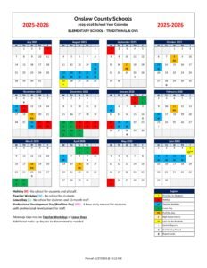onslow county elementary school calendar 24-25
