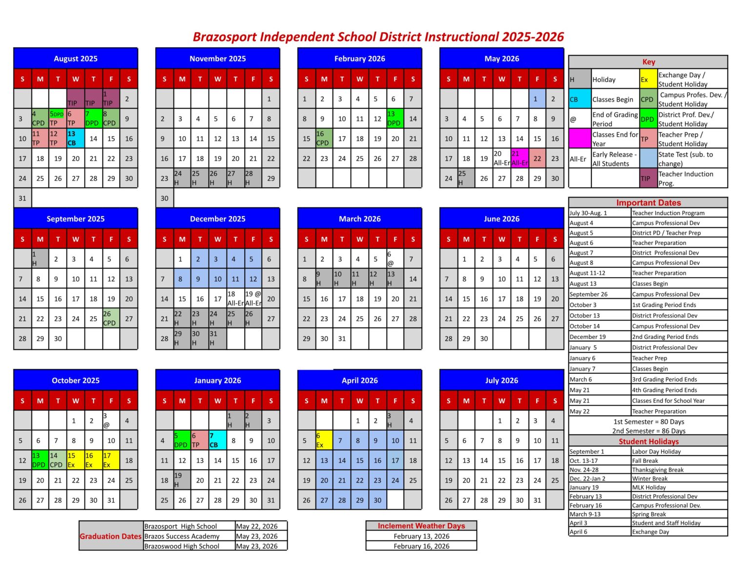 Brazosport ISD School Calendar 25 26 PDF EduCounty Brazosport ISD School Calendar 25 26 PDF EduCounty