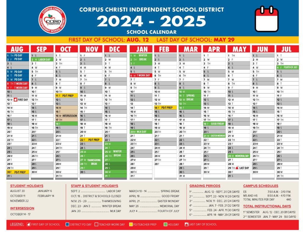 CORPUS CHRISTI ISD SCHOOL CALENDAR 24-25