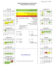 Mabank ISD School Calendar 25-26 [PDF]