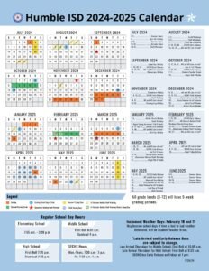 Humble ISD School District Calendar 24-25