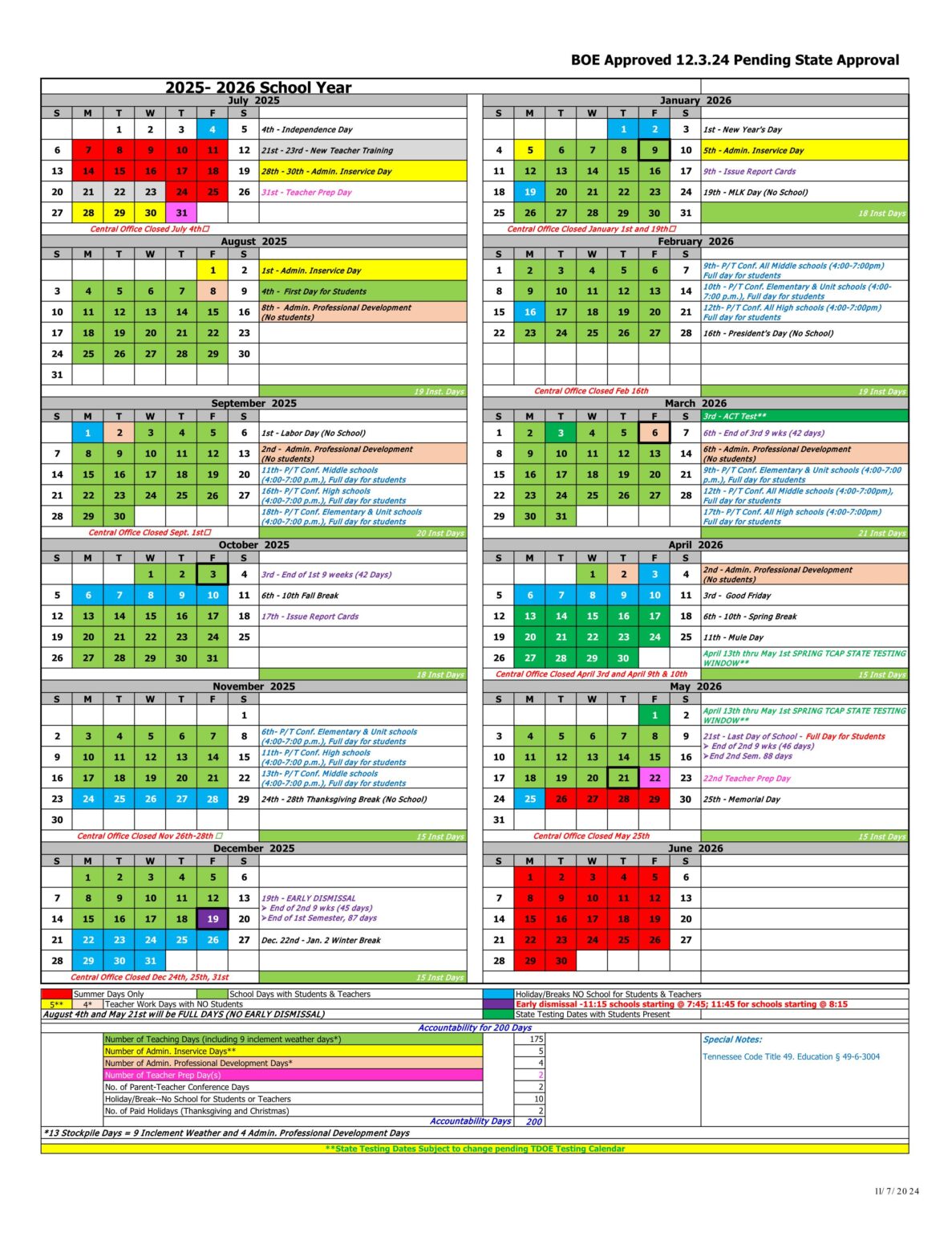 Maury County Schools Calendar 2526 [PDF] EduCounty