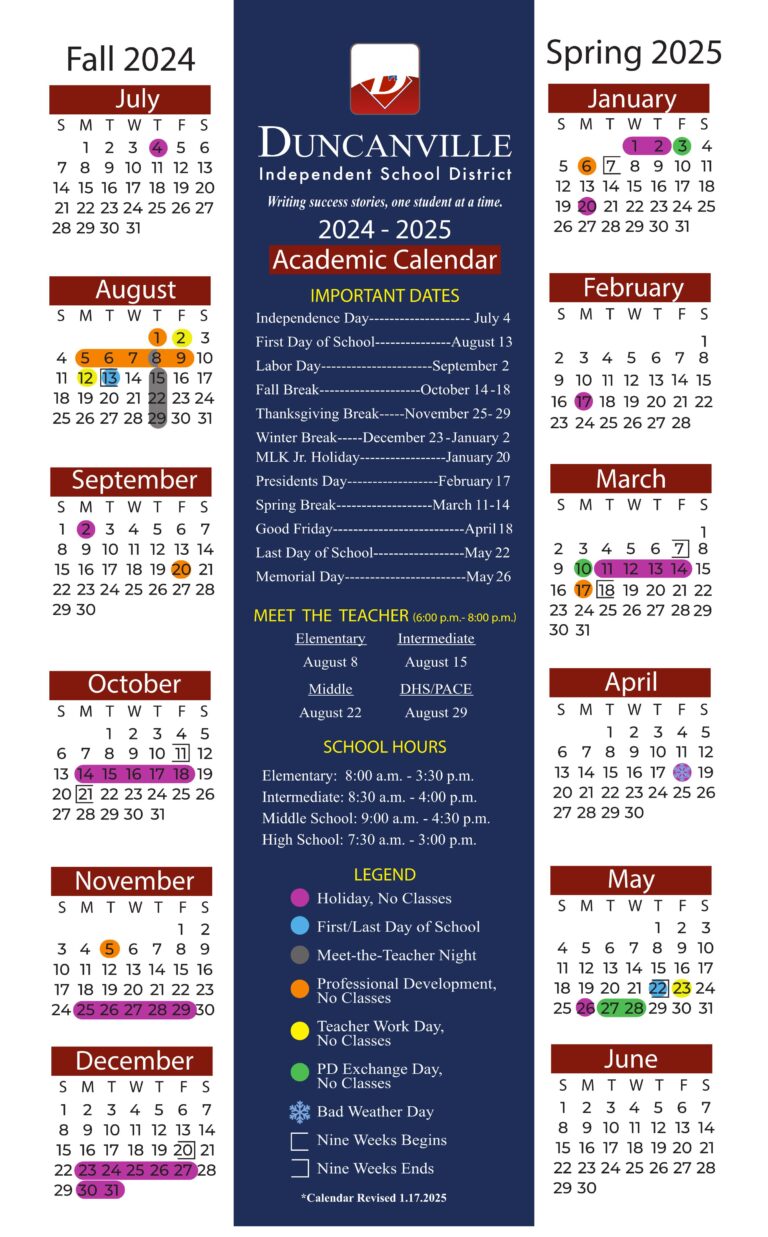 Duncanville ISD Schools Calendar 2425 [PDF] EduCounty