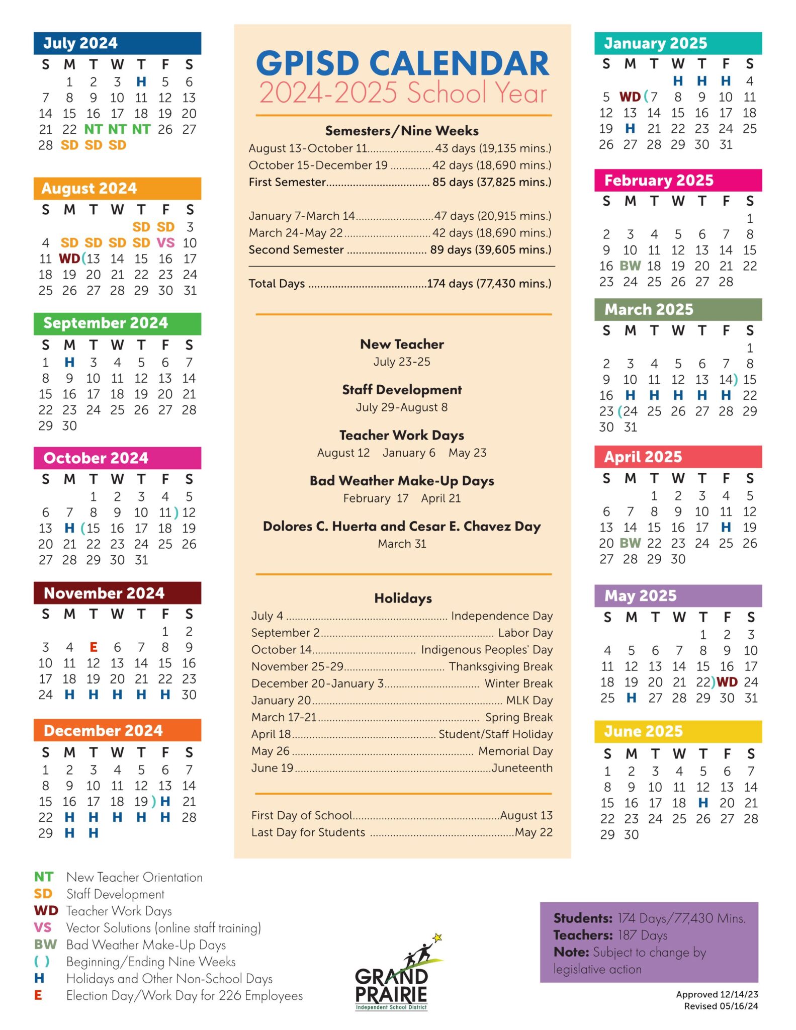 Grand Prairie GPISD School District Calendar 24 25 EduCounty Grand Prairie GPISD School District Calendar 24 25 EduCounty