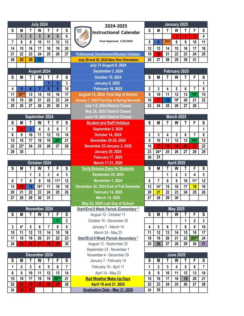 ems isd school calendar 24-25