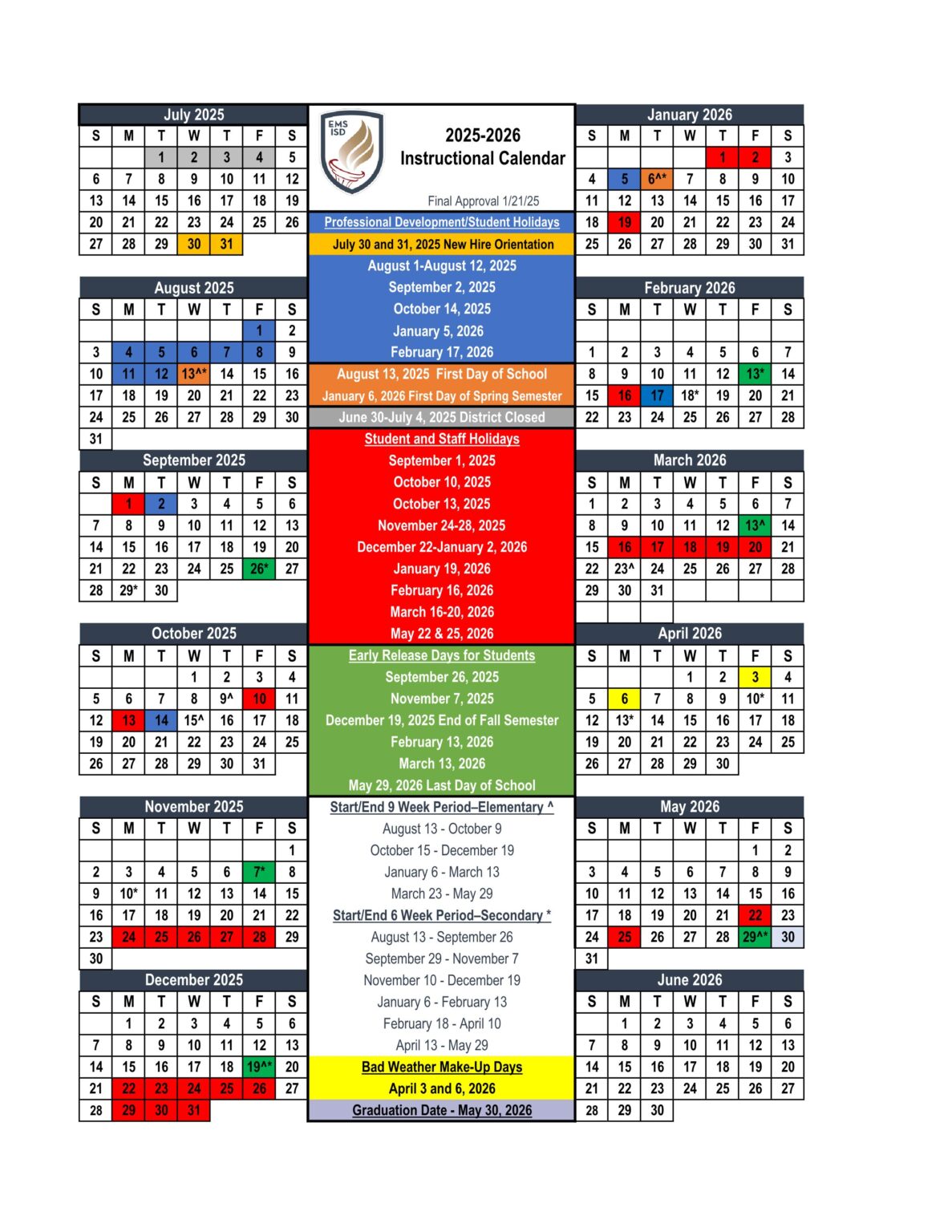 Eagle Mountain Saginaw EMS ISD Calendar 25 26 PDF EduCounty eagle-mountain-saginaw-ems-isd-calendar-25-26-pdf-educounty