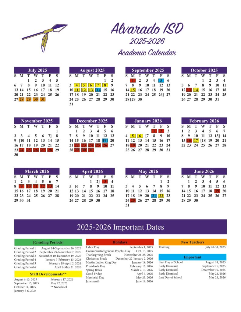 Alvarado ISD School Calendar 25 26 PDF EduCounty Alvarado ISD School Calendar 25 26 PDF EduCounty