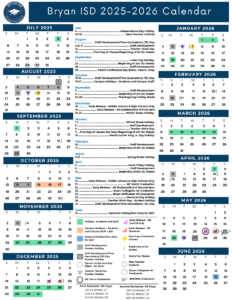 BRYAN ISD SCHOOL CALENDAR 25-26
