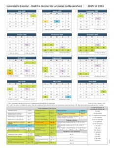 Bakersfield City School District calendar 25-26