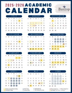 Bastrop ISD School Calendar 25-26