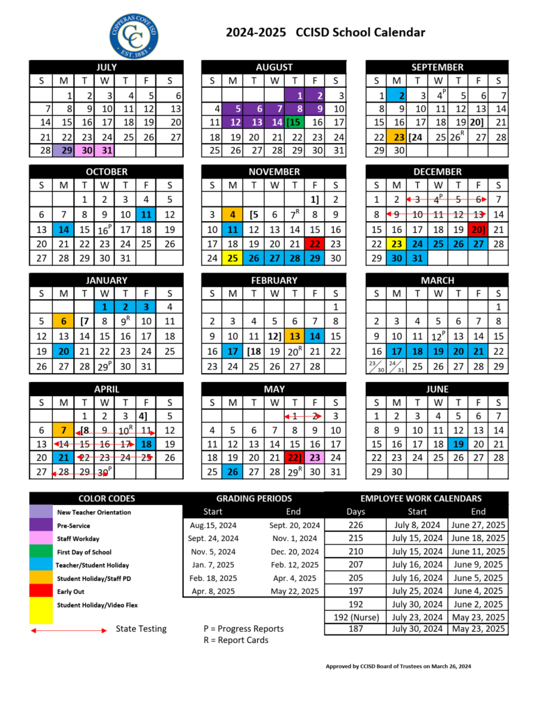 Copperas Cove ISD School Calendar 2425 [PDF] revised EduCounty