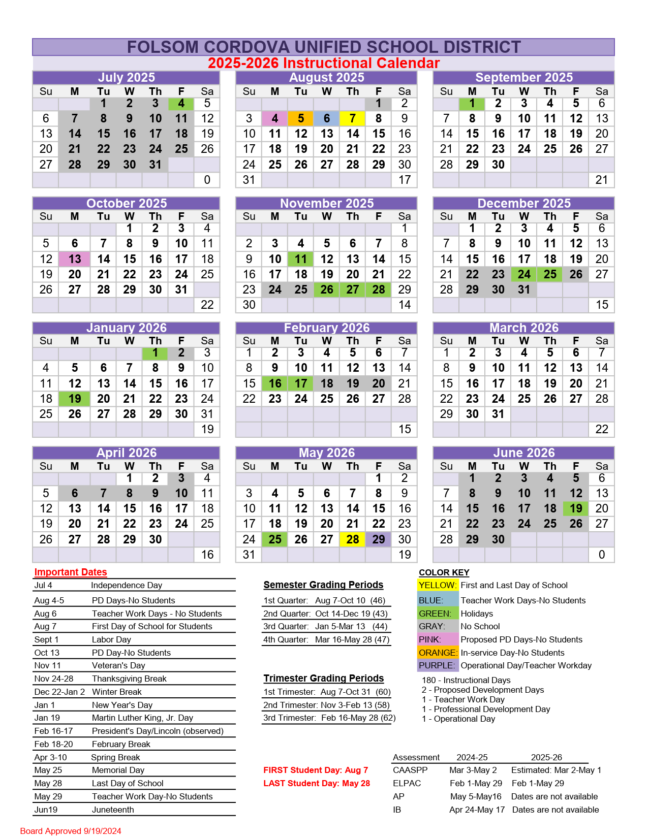 Folsom Cordova Unified School District Calendar 2526 [PDF] EduCounty