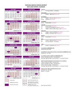 Fontana Unified School District Calendar 25-26 [PDF] Revised