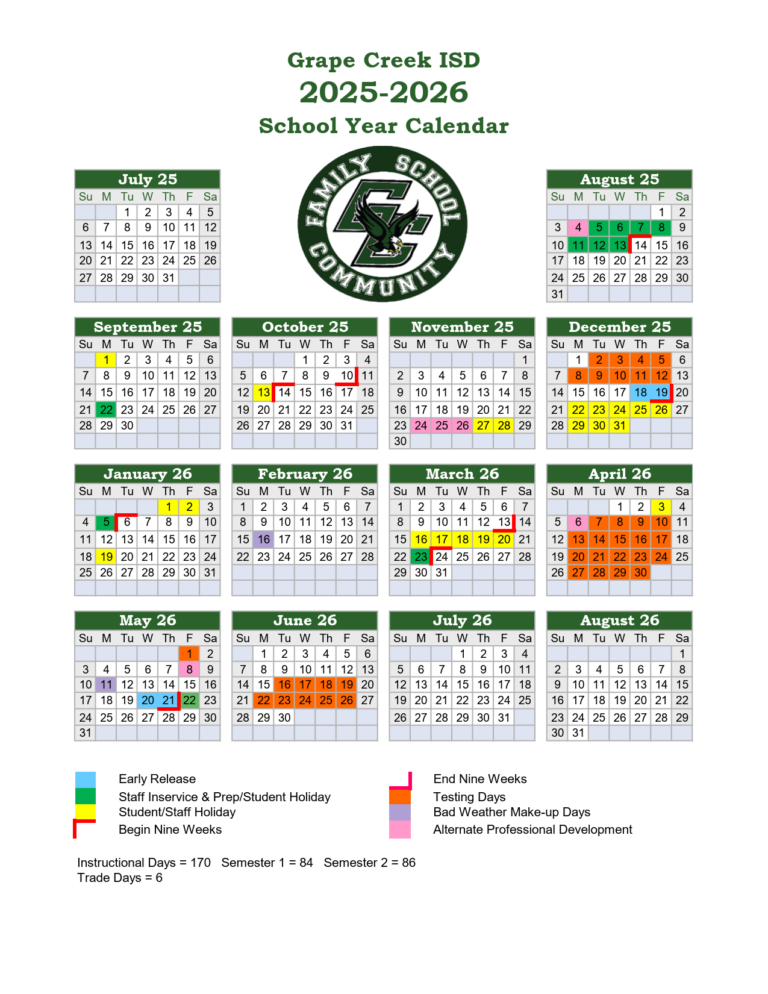 Grape Creek ISD School Calendar 25 26 revised PDF EduCounty Grape Creek ISD School Calendar 25 26 revised PDF EduCounty