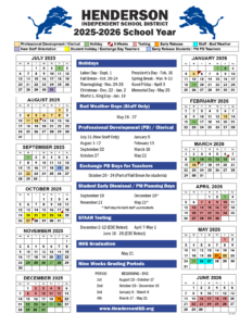 HENDERSON ISD School Calendar 25-26